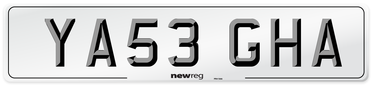YA53 GHA Number Plate from New Reg